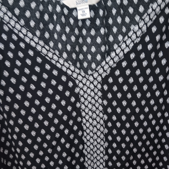 Croft & Barrow Black and White Polka Dot Blouse - Picture 5 of 8